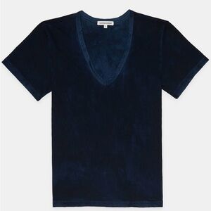 Cotton Citizen Deep Blue V-Neck Tee